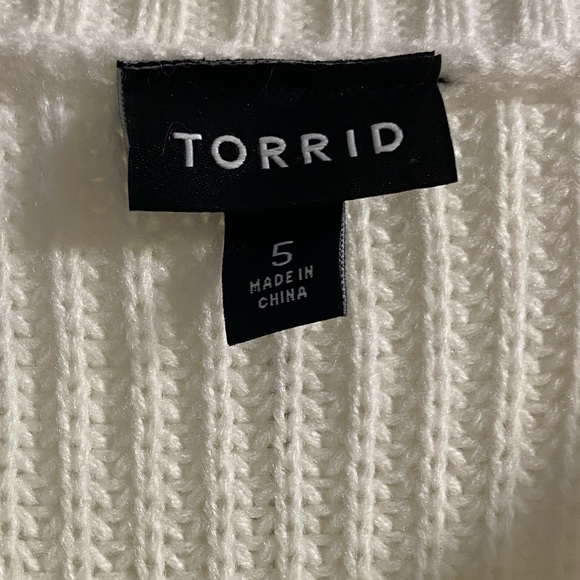 Torrid Lucky you crewneck pullover white sweater 5X NWOT - Picture 6 of 7